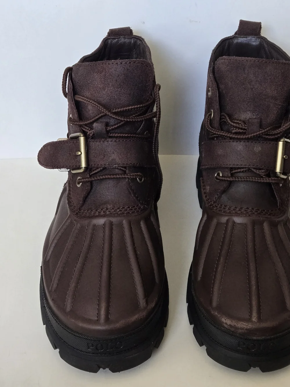 Polo by Ralph Lauren Brown Hydr0Guard Suede Leather Duck Boots - Men 10D Weather